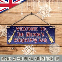 Personalised Christmas Bar Sign Welcome To Personalized Names House Door Plaque 02